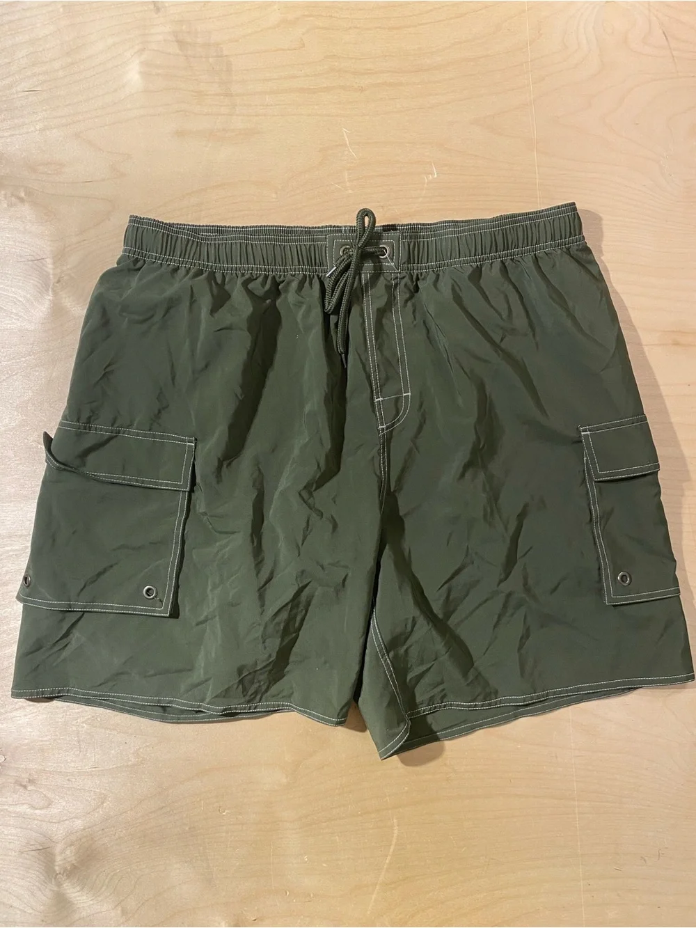 Men's Olive Green Cargo Swim Shorts 3XL (BM)